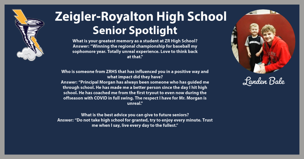 Week of 11/30/20 Senior Spotlight: Landen Bate